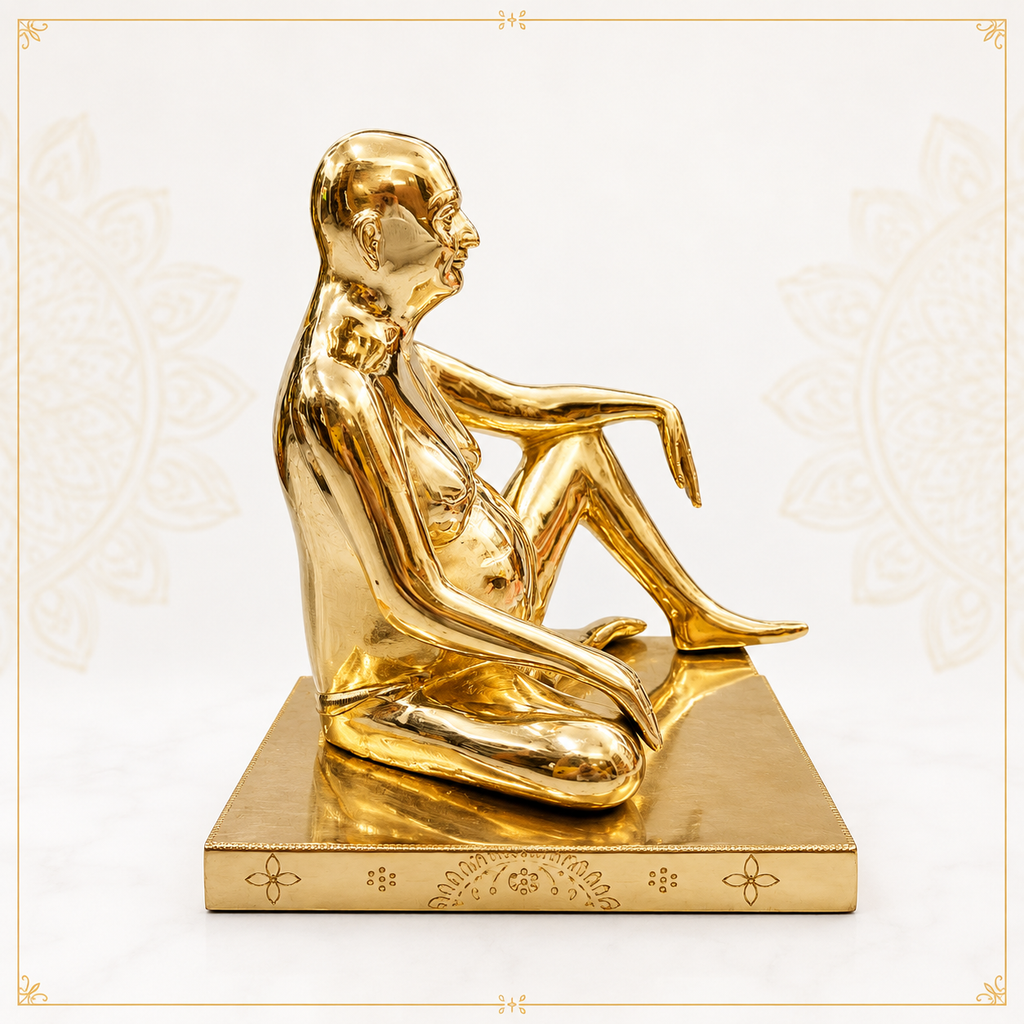 bhagwan Nityanand Pure Brass Idol 9″
