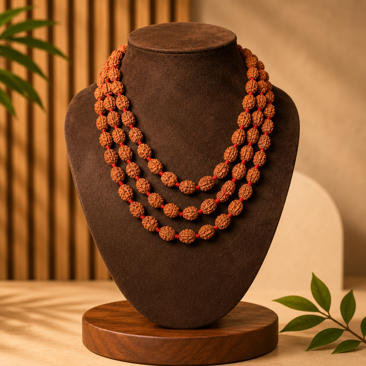 3 Mukhi Rudraksha Mala 13MM