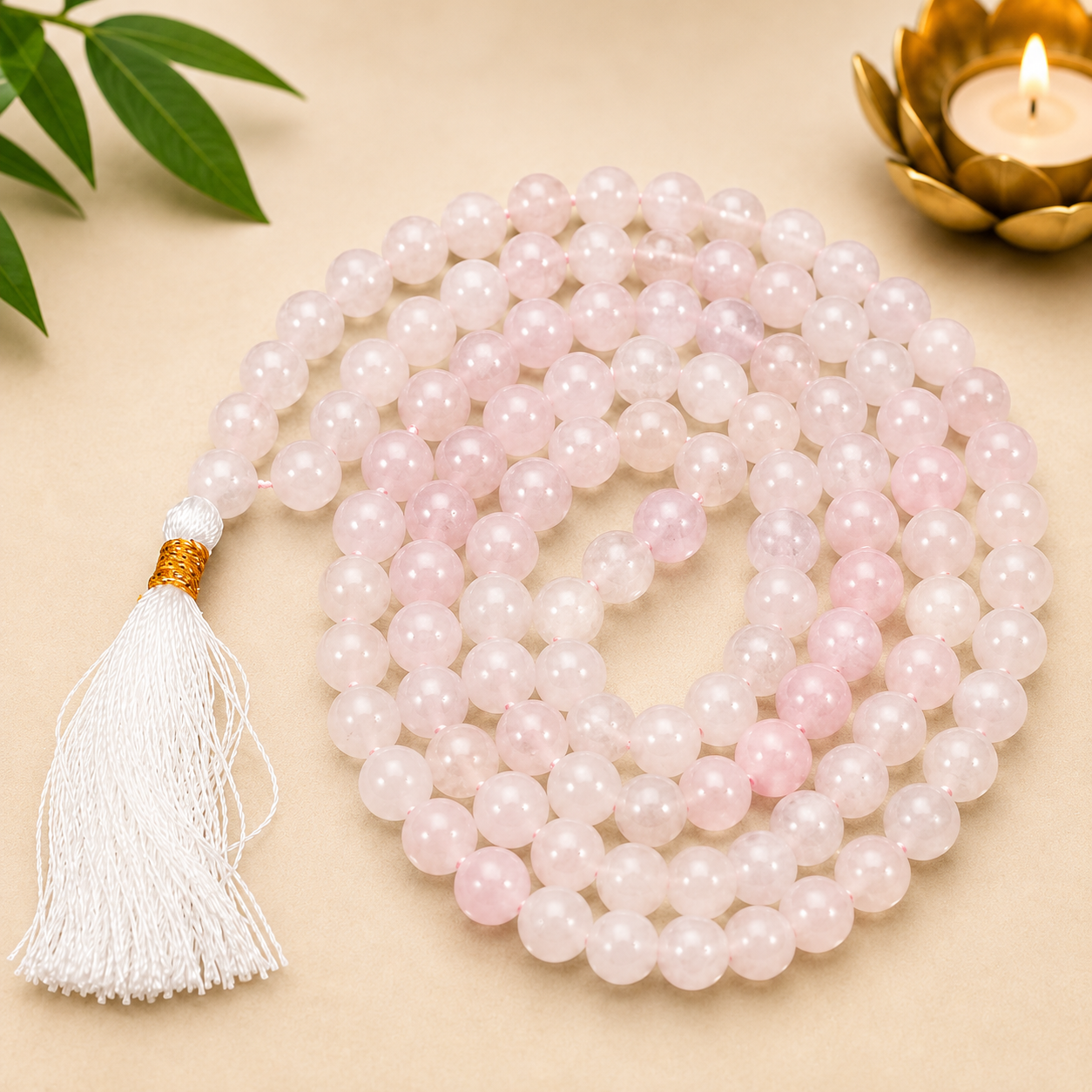 Natural Rose Quartz Jap Mala 108 Beads