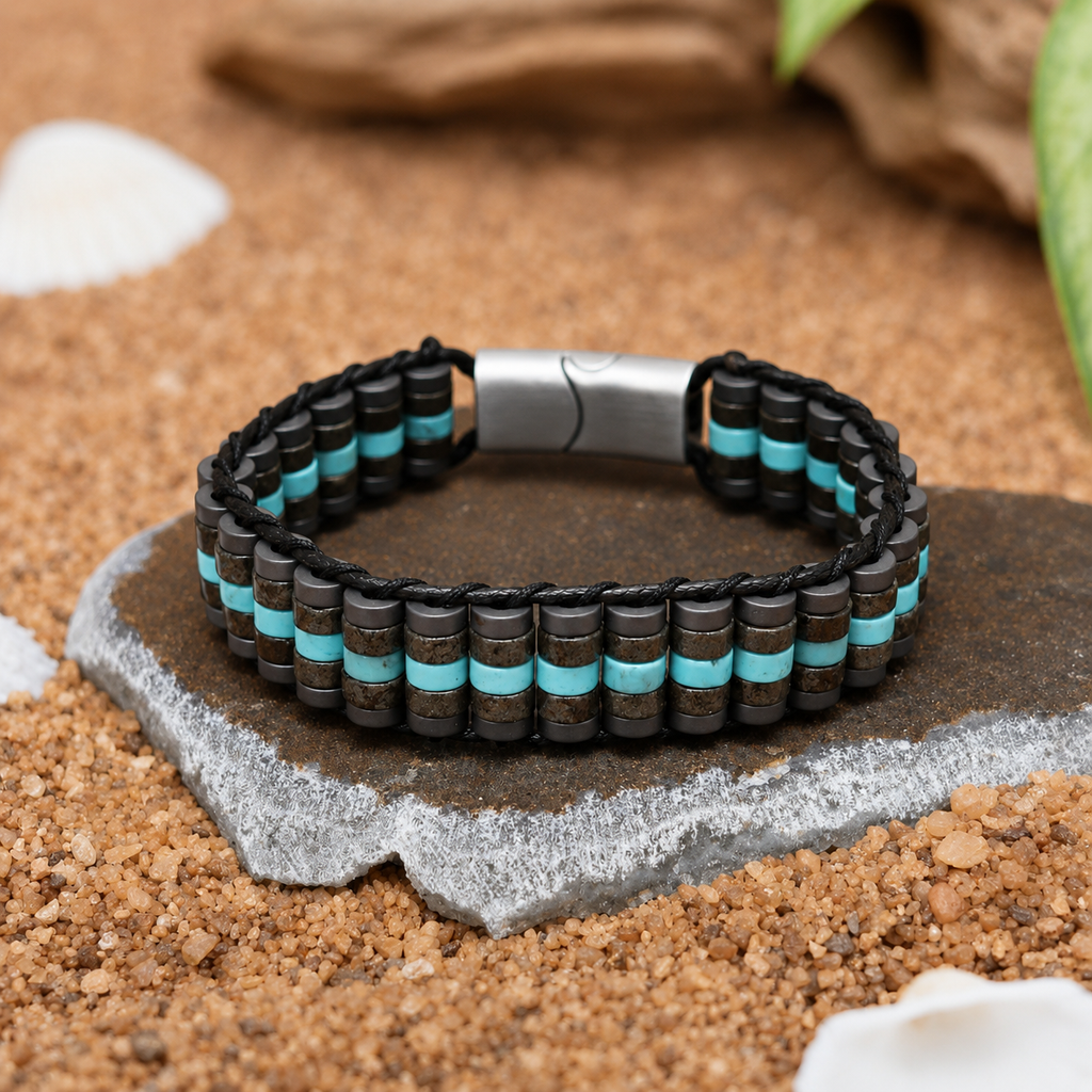The Abundant Possibility Pyrite Turquoise Bracelet