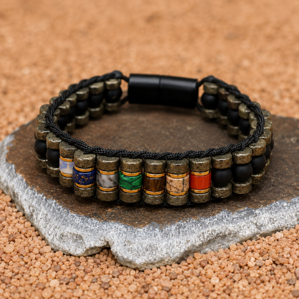 7 Chakra Pyrite Bracelet | Wealth & Energy Balance