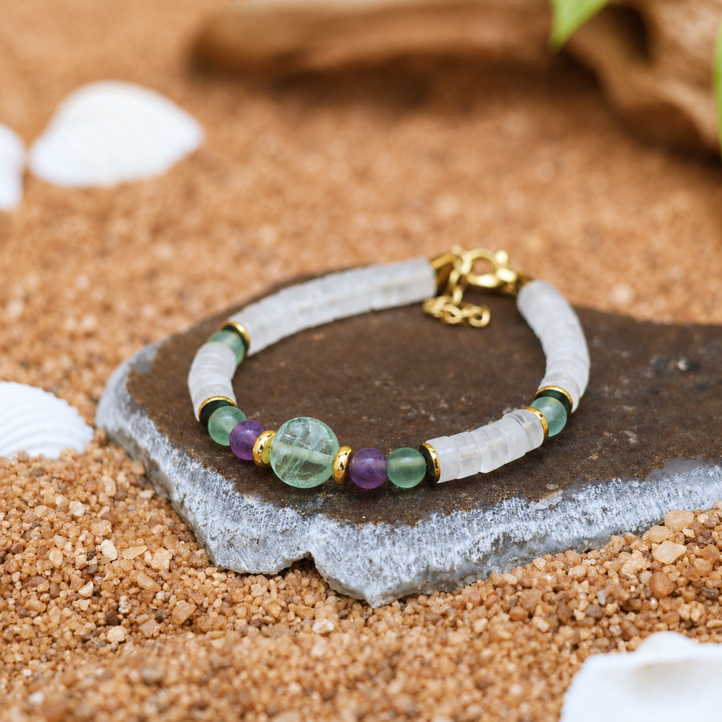 The Focused | Clarity & Productivity Fluorite Quartz Bracelet Men