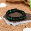 Vibrant Thinking Premium Natural Malachite Wristband Bracelet