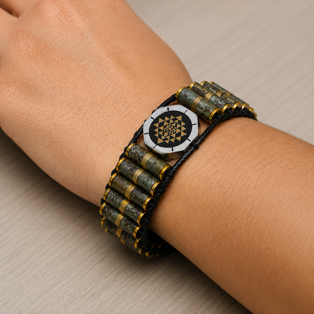 Breaking New Ground in Abundance & Success Sriyantra Pyrite Bracelet