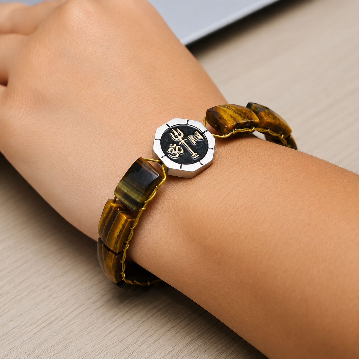 The Magnificent Trishakti Shiva Tiger Eye Bracelet