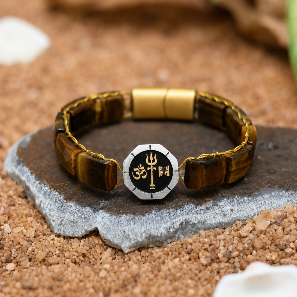 The Magnificent Trishakti Shiva Tiger Eye Bracelet