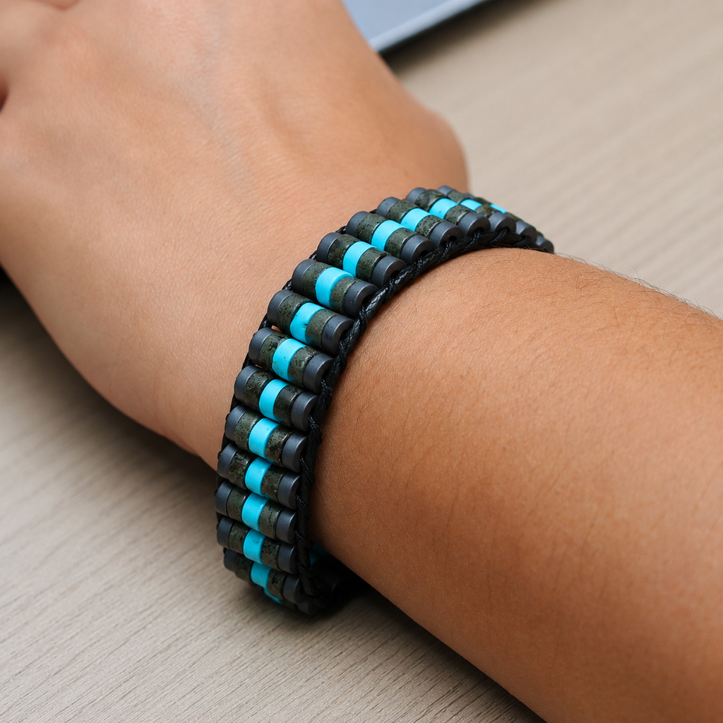 The Abundant Possibility Pyrite Turquoise Bracelet